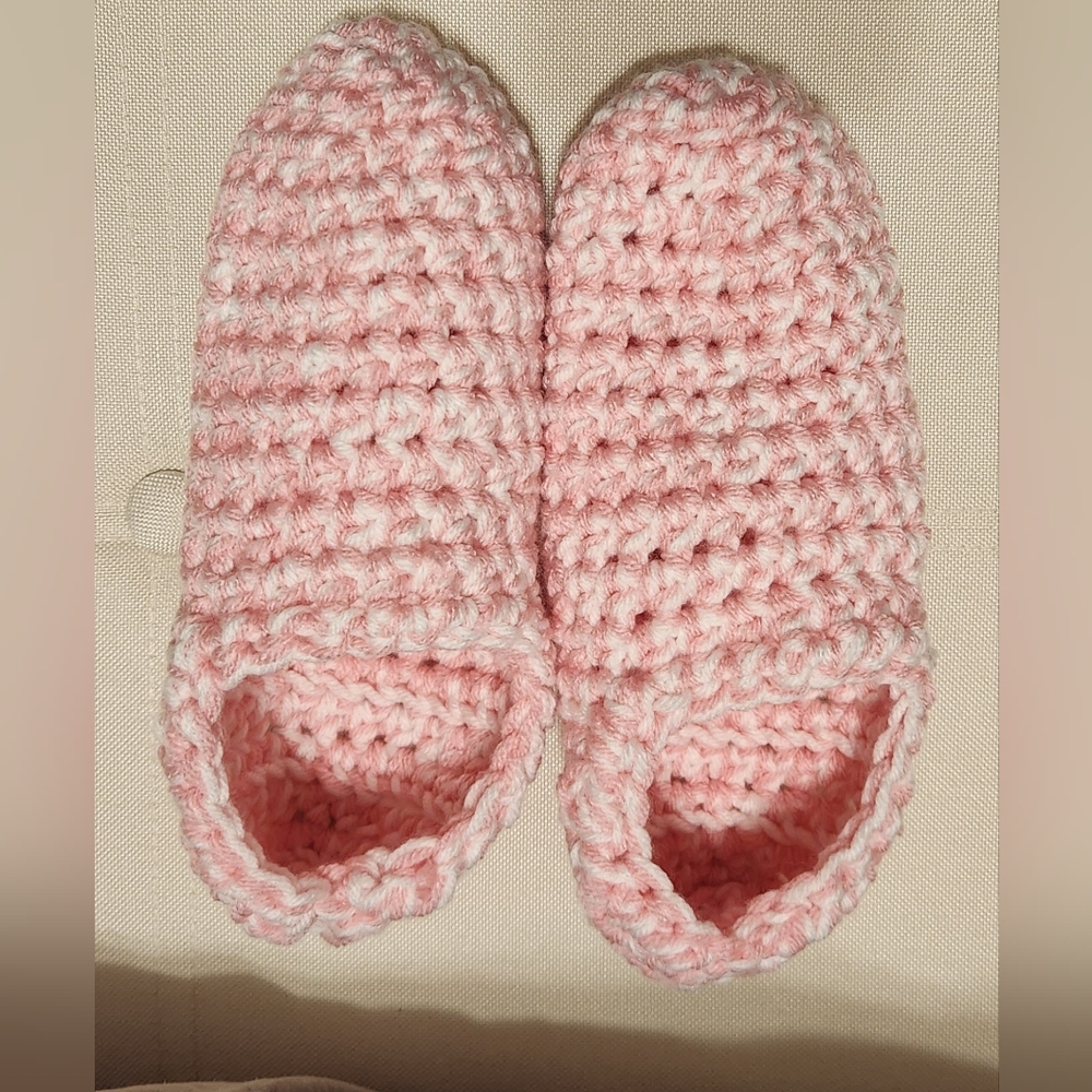 Crocheted Cozy Slippers Size 5-6
